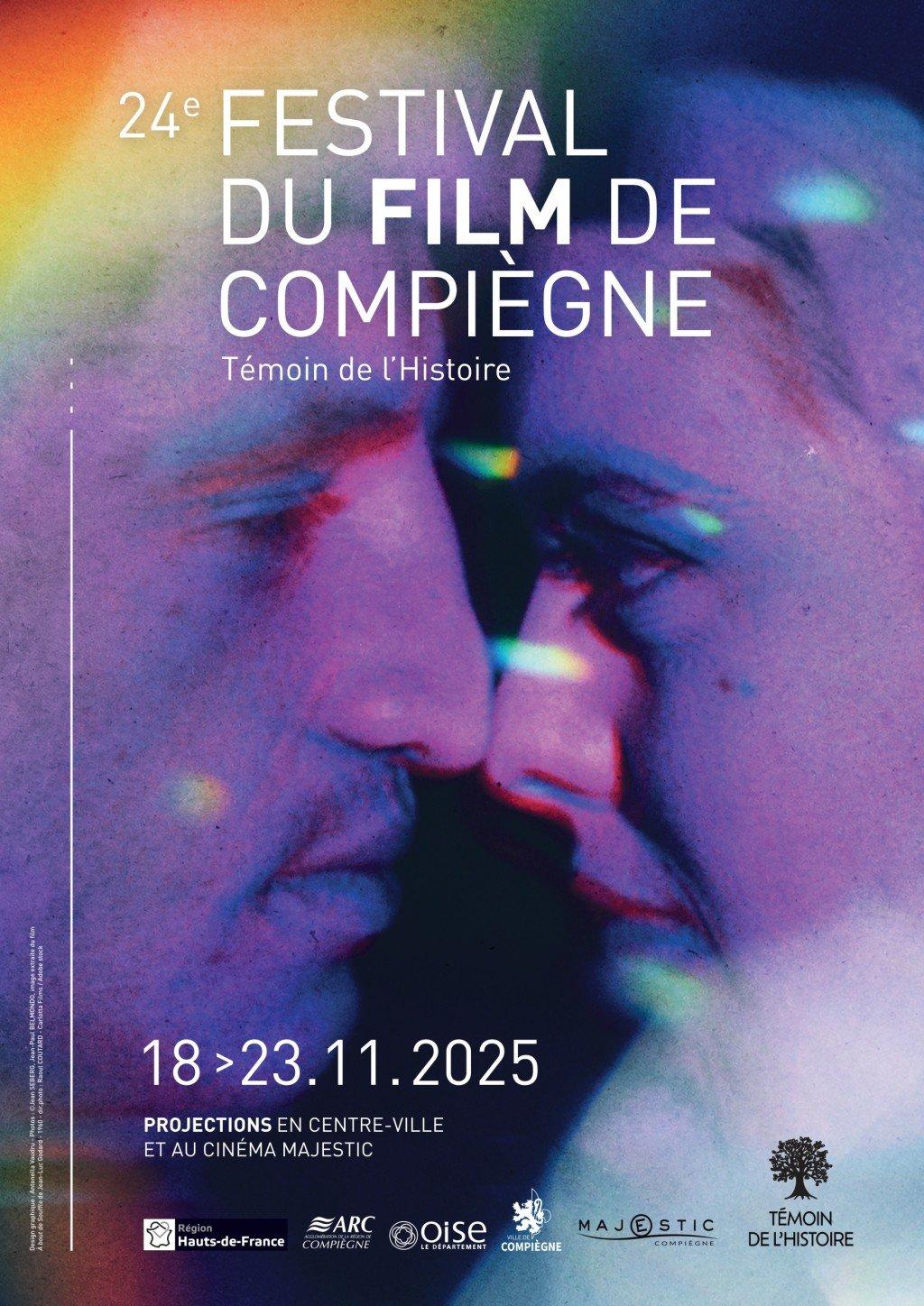 Affiche du 24ᵉ Festival du film de Compiègne – Témoin de l’Histoire, édition 2025